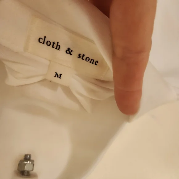 Cloth & Stone Seamed White Button Down Shirt 100% Tencel Lyocell | Sz M | NWOT - Picture 9 of 11